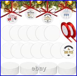 Versatile 100 Pcs Sublimation Round Ornaments Perfect for Festive Occasions