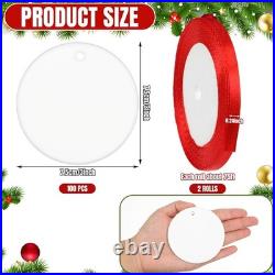 Versatile 100 Pcs Sublimation Round Ornaments Perfect for Festive Occasions