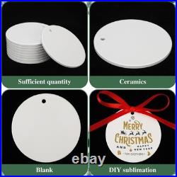 Versatile 100 Pcs Sublimation Round Ornaments Perfect for Festive Occasions