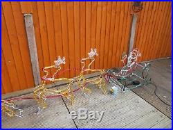 Very Large Multifunctio Reindeer With Sleigh Garden Christmas Display Light