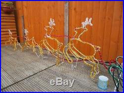 Very Large Multifunctio Reindeer With Sleigh Garden Christmas Display Light