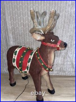 Very Rare Holiday Living 28 Fiber Optic Outdoor Light up Reindeer Tested READ