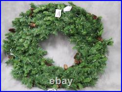 Vickerman 48 Pre-Lit Cheyenne Pine Wreath 200 Warm White Italian LED Lights