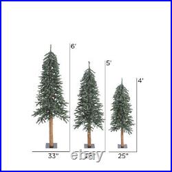 Vickerman 4' 5' 6' Natural Bark Alpine Artificial Christmas Tree Set Unlit