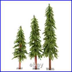 Vickerman 4, 5, and 6 Feet Unlit Natural Alpine Artificial Christmas Tree Set