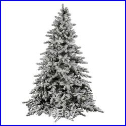 Vickerman 4.5 ft. Flocked Utica Unlit Christmas Tree, Flocked White on Green