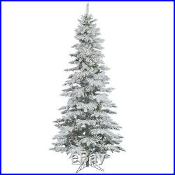 Vickerman 65 Flocked Slim Utica Fir Artificial Christmas Tree with 300 Warm LED