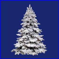 Vickerman 6.5' Pre-lit Flocked Alaskan Artificial Christmas Tree Clear