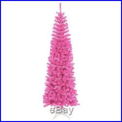 Vickerman 6.5' X 27 Pre-lit Sparkling Pink Tinsel Artificial Christmas Tree