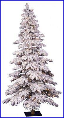 Vickerman 6' Flocked Spruce Artificial Christmas Tree With 300 Clear Lights