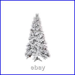 Vickerman 7.5′ x 49 Flocked Atka Slim Artificial Christmas Tree, Unlit