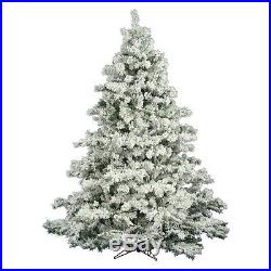 Vickerman Flocked Alaskan Unlit Christmas Tree, White, 6.5 ft