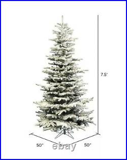 Vickerman Flocked Slim Sierra 7.5 Foot Tall Full Body Artificial Tree