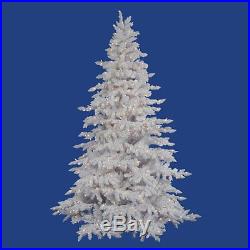 Vickerman Flocked Spruce Clear Pre-lit Christmas Tree, White, 6.5 ft