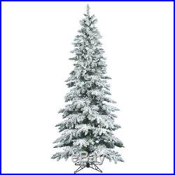 Vickerman Flocked Utica Fir 7.5′ White Artificial Christmas Tree with Stand