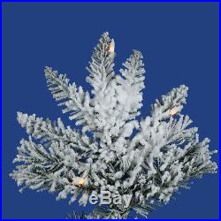 Vickerman Flocked Utica Fir 7.5' White Artificial Christmas Tree with Stand
