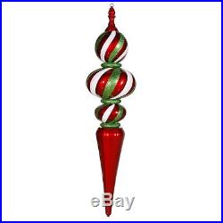 Vickerman M110832 51-in Candy Red-White-Green Finial Ornament