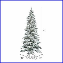 Vickerman Slim 6.5 Foot Flocked Artificial Christmas Tree with Light (Open Box)