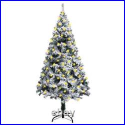 VidaXL Artificial Christmas Tree with LEDs&Flocked Snow Green 70.9 ZN