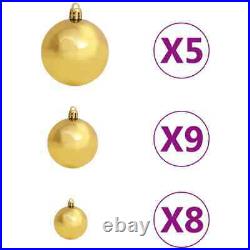 VidaXL Artificial Half Christmas Tree with LEDs&Ball Set Green 47.2 US