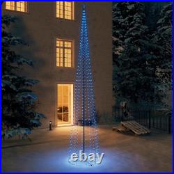 VidaXL Christmas Cone Tree Blue Powder-Coated Steel, Copper, PVC 16 ft
