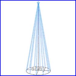 VidaXL Christmas Cone Tree Blue Powder-Coated Steel, Copper, PVC 16 ft
