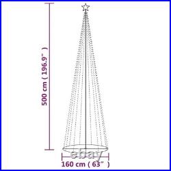 VidaXL Christmas Cone Tree Blue Powder-Coated Steel, Copper, PVC 16 ft