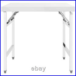 VidaXL Kitchen Folding Work Table 34x24x32 Stainless Steel