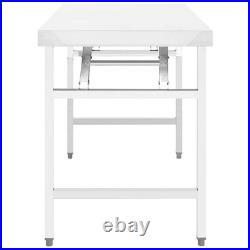 VidaXL Kitchen Folding Work Table 34x24x32 Stainless Steel