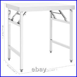VidaXL Kitchen Folding Work Table 34x24x32 Stainless Steel
