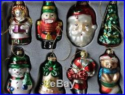 Villeroy & Boch Set of 8 Glass Ornaments Wood Crate Charity NEW