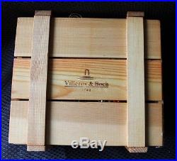 Villeroy & Boch Set of 8 Glass Ornaments Wood Crate Charity NEW