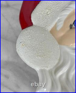 Vintage 14 Christmas Studio Pottery Santa Face Centerpiece Cookie Platter