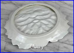 Vintage 14 Christmas Studio Pottery Santa Face Centerpiece Cookie Platter