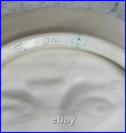 Vintage 14 Christmas Studio Pottery Santa Face Centerpiece Cookie Platter