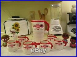 Vintage 1959 Holt Howard Christmas Santa Claus Pitcher Jug & 6 Cups /Mugs Set