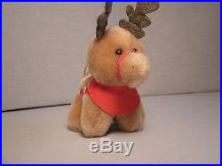 Vintage 1985 Reindeer Plush McDonalds Christmas Ornament 4 1/2 gift cert. Bonus