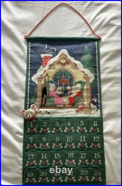 Vintage 1987 Avon Count Down To Christmas Cloth Advent Calendar & Original Mouse