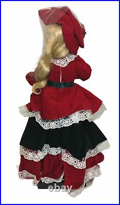 Vintage 1993 Animated Red Velvet Lady Holiday Girl Victorian Styled Lighted 27