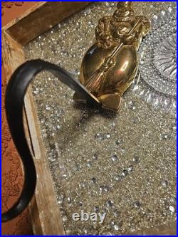 Vintage 1998 Brass Virginia Metalcrafters Santa/ Snowman Stocking Wreath Holders