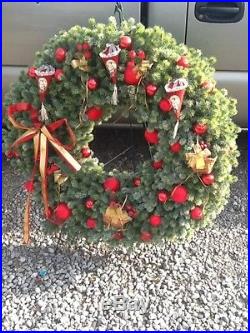 Vintage 36 Christmas wreath lighted ornaments Halle’s dept. Store decoration