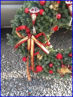 Vintage 36 Christmas wreath lighted ornaments Halle's dept. Store decoration