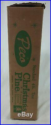 Vintage 4 Ft Peco Aluminum Pom Pom Christmas Tree In Box 31 Branch