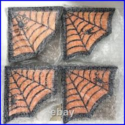 Vintage 4 GANZ Halloween Spider Web Party Triangle DISHES PLATES Decorations NEW