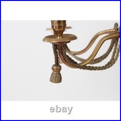 Vintage 5-Arm Brass Candelabra with Rope & Tassel Detail, Tapered-Candle Holder Vintage 5-Arm Brass Candelabra with Rope & Tassel Detail, Tapered-Candle Holder