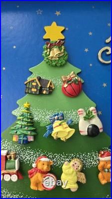 Vintage Advent Christmas Tree Magnetic Wooden NOT COMPLETE READ