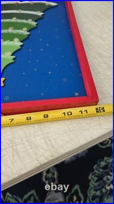 Vintage Advent Christmas Tree Magnetic Wooden NOT COMPLETE READ