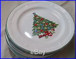 Vintage Alco Industries Christmas Tree Set of 8 pc 10 Dinner Plates Lot China