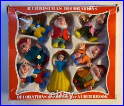Vintage Alderbrook Snow White And The Seven Dwarfs Hanging Christmas Ornaments