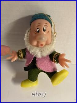 Vintage Alderbrook Snow White And The Seven Dwarfs Hanging Christmas Ornaments